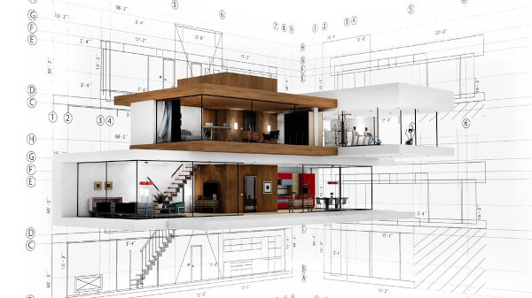 Progettazione arredamento su misura di una villa a due piani