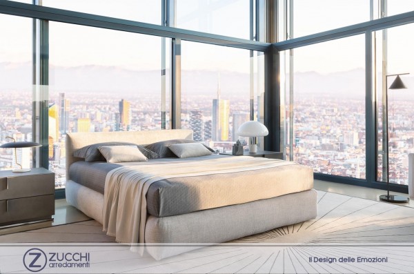 Carte d'arredo Letto Merkurio Flou Zucchi Arredamenti Made in Italy Design 01