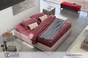 Emanuela Garbin e Mario Dell'Orto: Letto Mandarine Sommier Flou Zucchi Arredamenti Made in Italy 01
