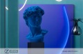 Scultura David Velvet Adriani & Rossi in ceramica finitura petrolio