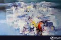 Dipinti d'autore Sikrea 100X150 Paesaggio con nave tecnica mista