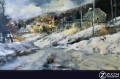 Dipinti d'autore Sikrea 100x200 Pesaggio innevato tecnica mista