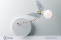 Lampada da parete Lucellino NT Ingo Maurer Vetro, ottone, materiale sintetico, ali in piume d’oca lavorate a mano ZUCCHI arredamenti 01